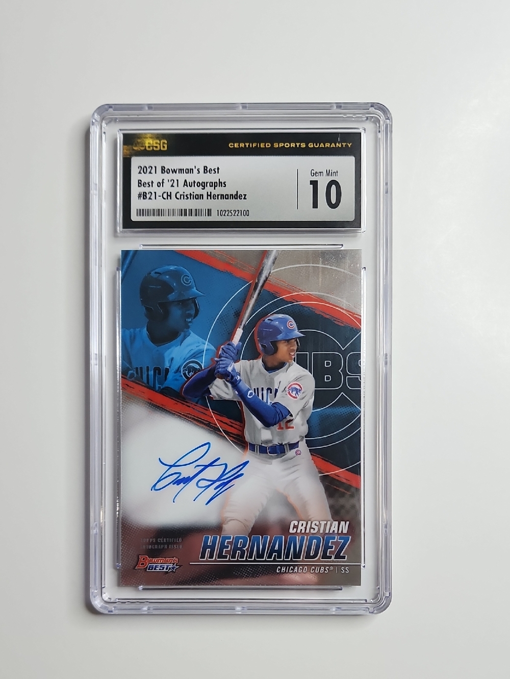 Cristian Hernandez ~ 2021 Bowmans Best ~ On Card Autograph ~ CSG 10